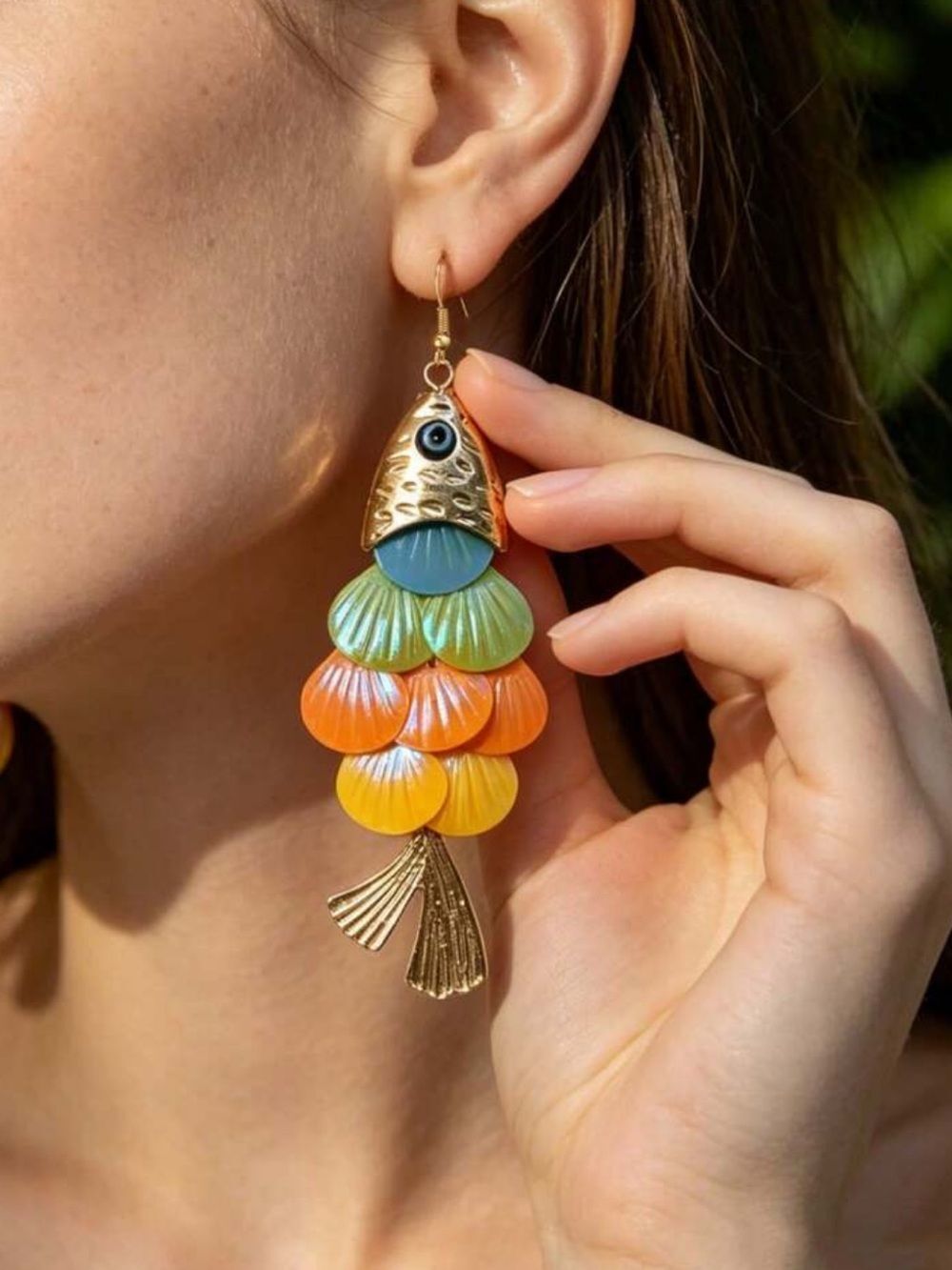 Fish dangle earrings Q1175